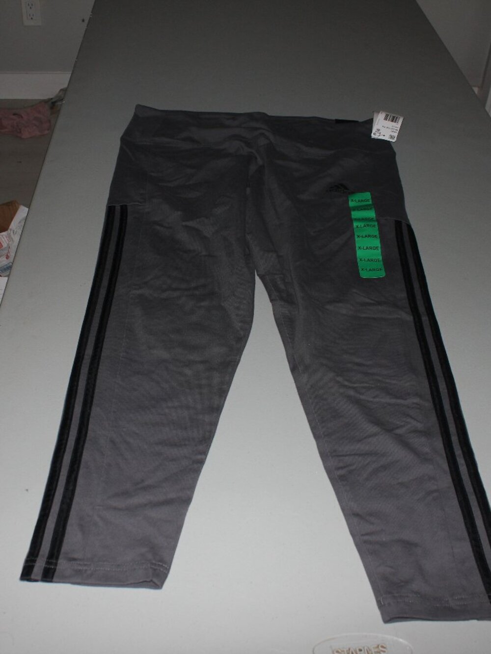 Grey Adidas Athletic Pants 7/8 Size XL New